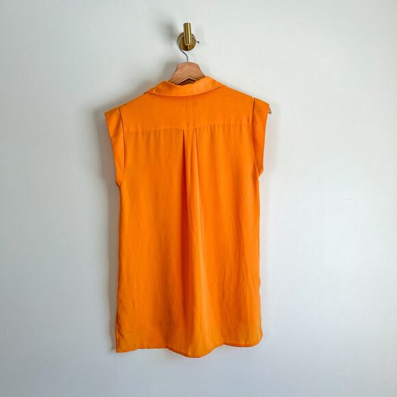 Ann Taylor Button Front Sleeveless Top Orange XS - Picture 5 of 7